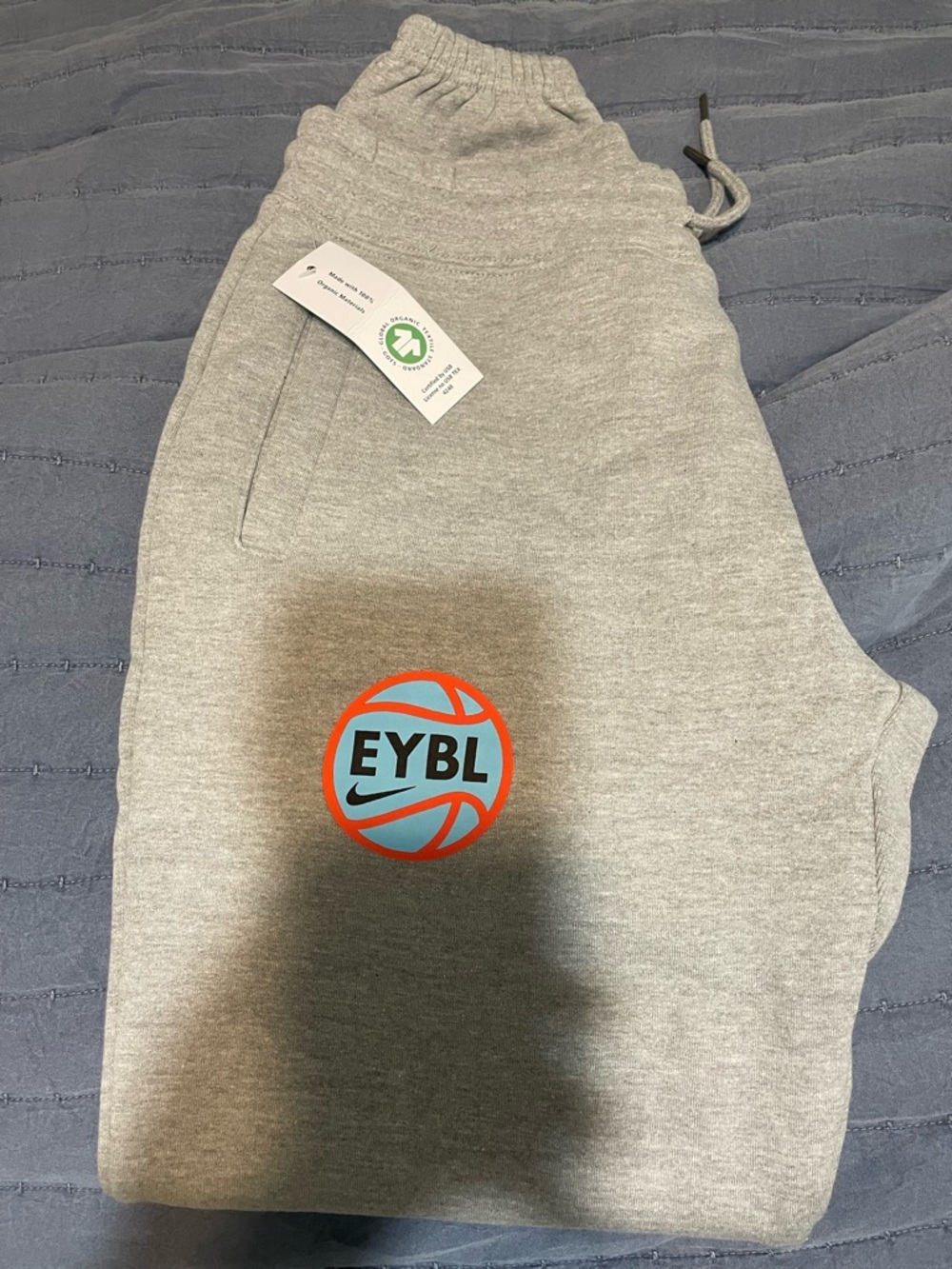 Nike Gray Mens EYBL Sweatpants with  Logo, Black EYBL Shorts, Black EYBL shirt